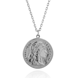 Colliers Argent Lisse Collier Argent - Monnaie France