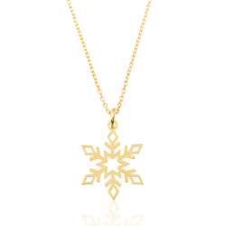 Colliers Argent Lisse Collier Argent - Flocon de neige