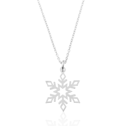 Colliers Argent Lisse Collier Argent - Flocon de neige