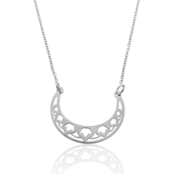 Colliers Argent Lisse Collier Argent - Lune 22 mm