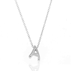 Colliers Argent Lisse Collier - Lettre