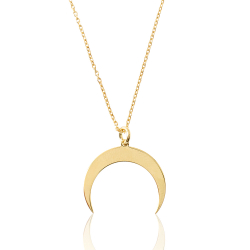 Colliers Argent Lisse Collier Argent - Lune 20 mm