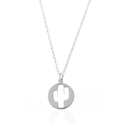 Colliers Argent Lisse Collier Argent - Cactus