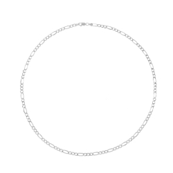 Collar Plata Lisa Figaro Necklace - 38+4cm and 50cm - Gold-Plated and Rhodium-Plated Silver