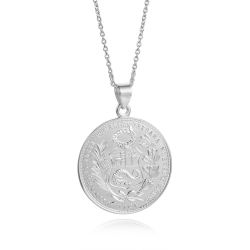 Colliers Argent Lisse Collier Argent - Monnaie romaine