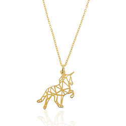 Silver Necklaces Silver Necklace - Origami Unicorn