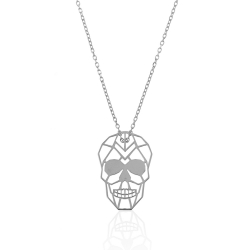 Silver Necklaces Silver Necklace - Origami Skull