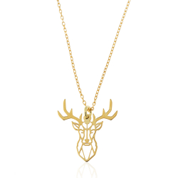 Colliers Argent Lisse Collier - Origami Cerf