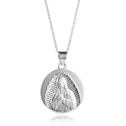 Collar Plata Lisa Collar Plata - Virgen de Guadalupe 20mm