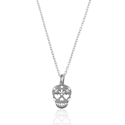 Silver Necklaces Silver Necklace - Skull 12mm
