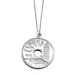 Colliers Argent Lisse Collier Argent - 25 Pesetas