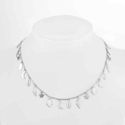 Halsketten Glattes Silber Halskette Silber - Choker Charms