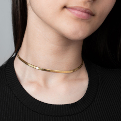 Halsketten Glattes Silber Halskette Silber - Choker