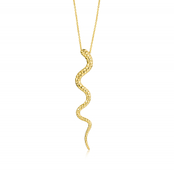 Silver Necklaces Silver Necklace - Snake 70mm - Gold Plated and Rhodium Silver