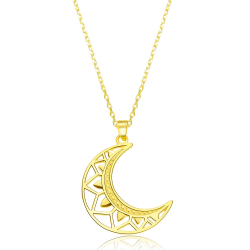 Silver Necklaces Necklace - Moon 22*18