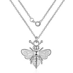 Colliers Argent Lisse Collier Argent - Abeille 20x18 mm