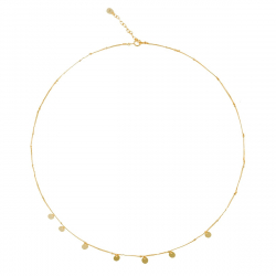 Collar Plata Lisa Collar_ 7 Chapitas_Bañado Oro y Plata Rodiada