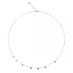 Collar Plata Lisa Collar_ 7 Chapitas_Bañado Oro y Plata Rodiada