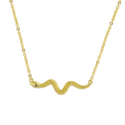 Silver Necklaces Necklace - Snake - Rhodium Silver