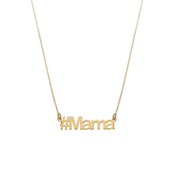 Colliers Argent Lisse Collier - #Mama