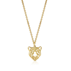 Colliers Argent Lisse Collier Tigre - 38+5 cm