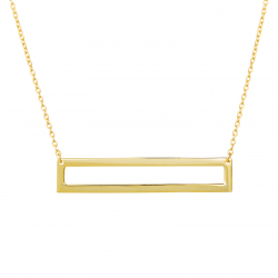 Colliers Argent Lisse Collier Rectangulaire 40x8 mm