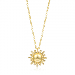 Silver Necklaces Sun Necklace - 38+5 mm - Gold Plated and Rhodium Silver