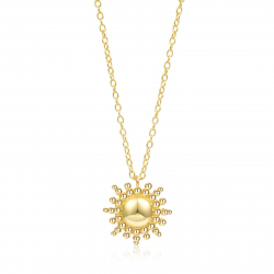 Collar Plata Lisa Collar Sol - 38+5mm - Bañado Oro y Plata Rodiada