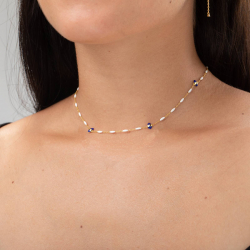 Silver Necklaces Marquis Necklace - Enamel - 36+5cm