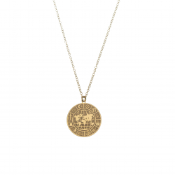 Silver Necklaces Map Necklace - 38 + 5 cm - Gold Plated and Rhodium Silver