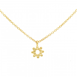 Silver Necklaces Sun Necklace - 40+5 mm - Gold Plated and Rhodium Silver