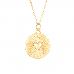 Collar Plata Lisa Collar Corazon - 38+4 cm - Bañado Oro