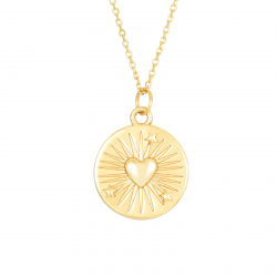 Silver Necklaces Heart Necklace - 38+4cm - Gold Plated