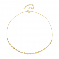 Collar Plata Lisa Collar Plata Rombo - 38 + 6 cm - Bañado Oro