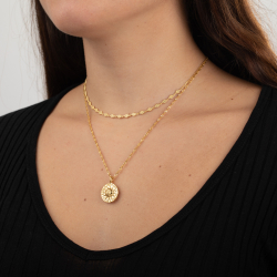 Collar Plata Lisa Collar Plata Rombo - 38 + 6 cm - Bañado Oro