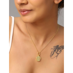 Halsketten Glattes Silber Halskette Tibetanisches Medaillon Fotohalter - 40+4 cm - Vergoldet