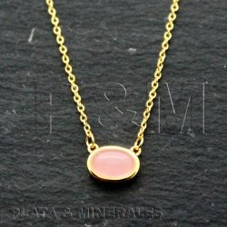 Silver Stone Necklaces Mineral Necklace - Oval - 38+2+2cm