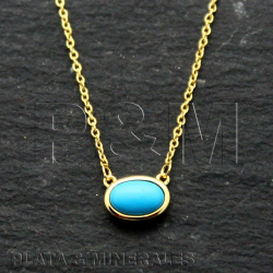 Silver Stone Necklaces Mineral Necklace - Oval - 38+2+2cm
