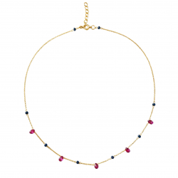 Bronze Stone Necklaces Necklace Mineral - Teardrop - 46+4cm