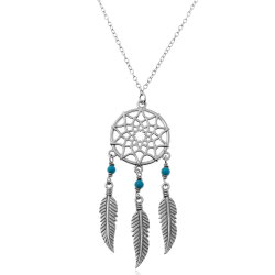Silver Stone Necklaces Mineral Necklace - Dream Catcher - 40+5cm