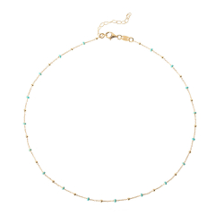 Silver Stone Necklaces Balls Necklace - 38+4cm - Enamel - Gold Plated and Silver and Rhodium Silver