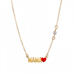 Silver Stone Necklaces Pearl Necklace - Mama 20mm - 36+4cm - Gold Plated and Rhodium Silver