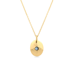 Collar Plata Mineral Collar mineral Oval - 38+5cm - Bañado Oro