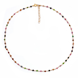 Collar Plata Mineral Collar Mineral - 2,5mm - 38+4cm - Bañado Oro y Plata
