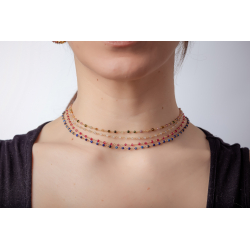 Collar Plata Mineral Collar Mineral - 2,5mm - 38+4cm - Bañado Oro y Plata
