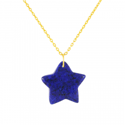 Collar Plata Mineral Collar Mineral - Estrella - 20mm - Bañado Oro