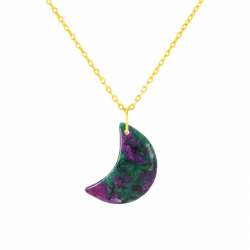 Collar Plata Mineral Collar Mineral - Luna - 18mm - Bañado Oro