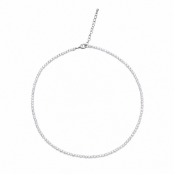 Colliers Argent Minéral Collier Minéral - Perle Cultivée 5 - 6 mm - 38+4 cm - Rhodium