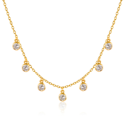 Silver Zirocn Necklaces Zirconia Necklace - 7 CZ