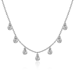 Silver Zirocn Necklaces Zirconia Necklace - 7 CZ